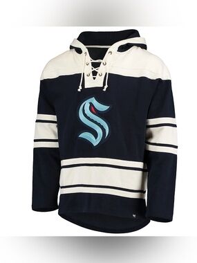 ’47 Seattle Kraken Superior Lacer Pullover Hoodie Men’s XL Navy